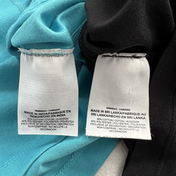 2 Nike Women Dri-Fit Blue Black Spell Out Swish Logo Athletic Tank Top Lot S - Picture 8 of 9